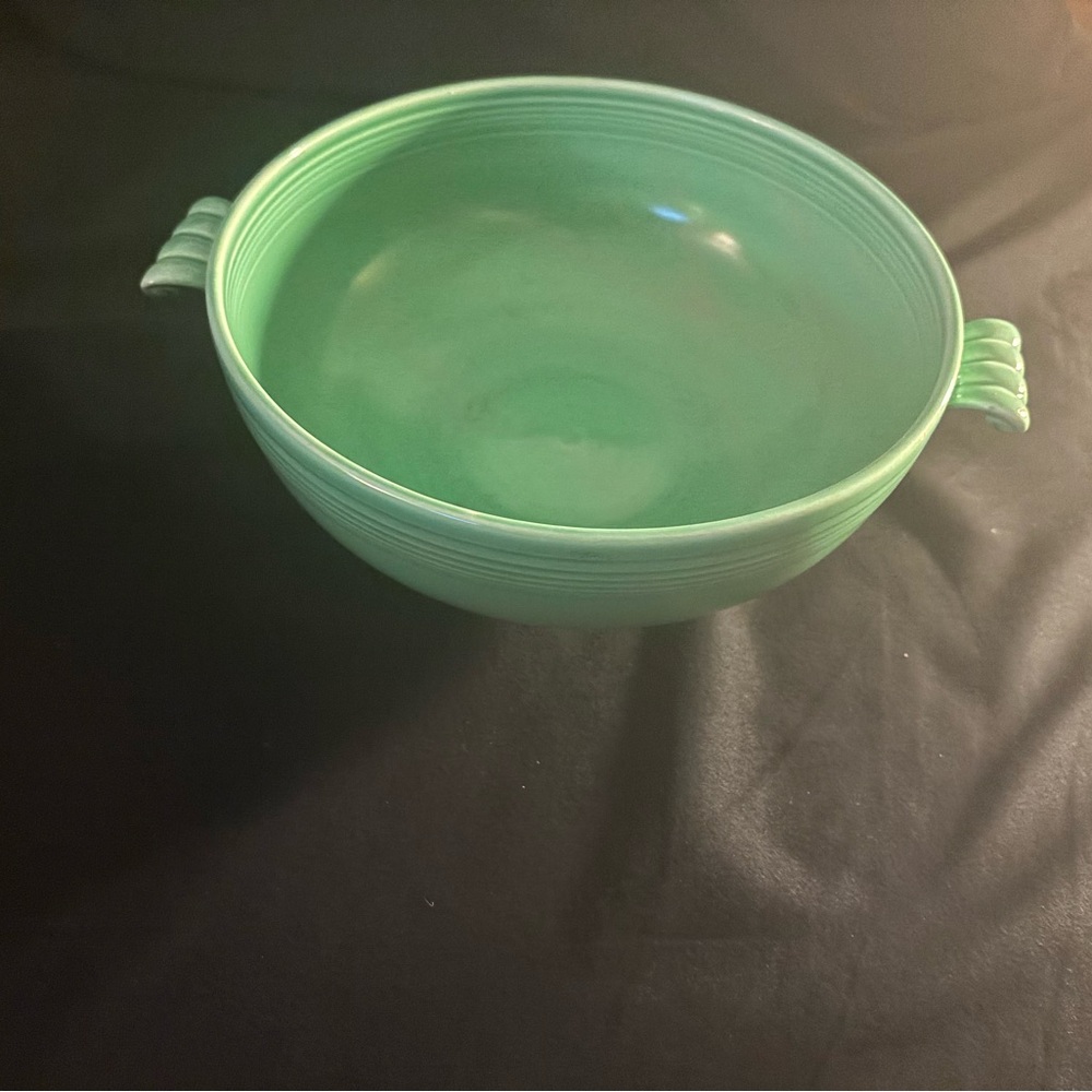 Fiestaware Green Serving Bowl vintage original casserole dish.